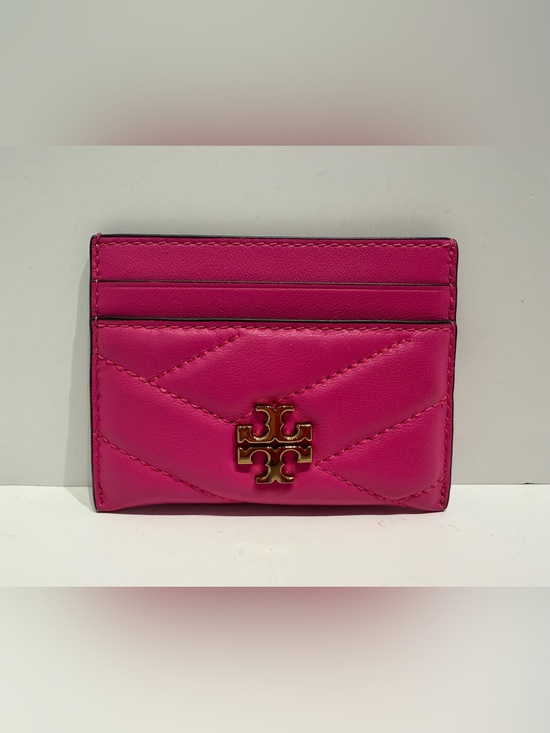 Tory Burch Handbags - Tory Burch Kira Chevron Leather Card Holder Wallet Pink Gold Logo
